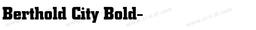 Berthold City Bold字体转换